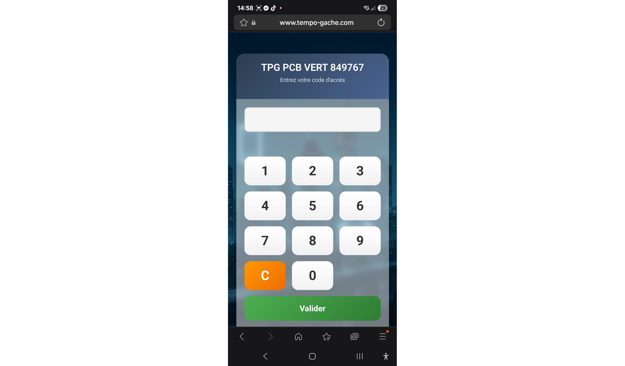 Interface admin TPG-Connect